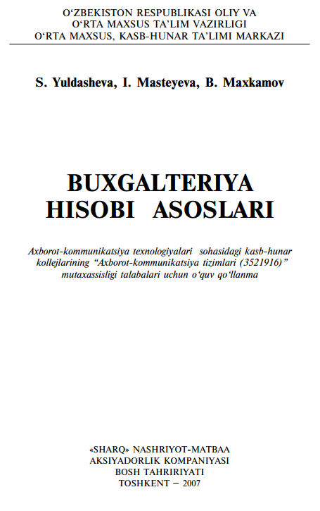 Buxgalteriya hisobi asoslari