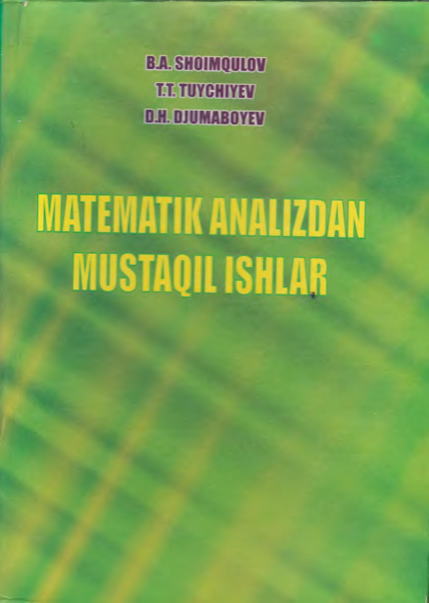 Matematik analizdan mustaqil ishlar