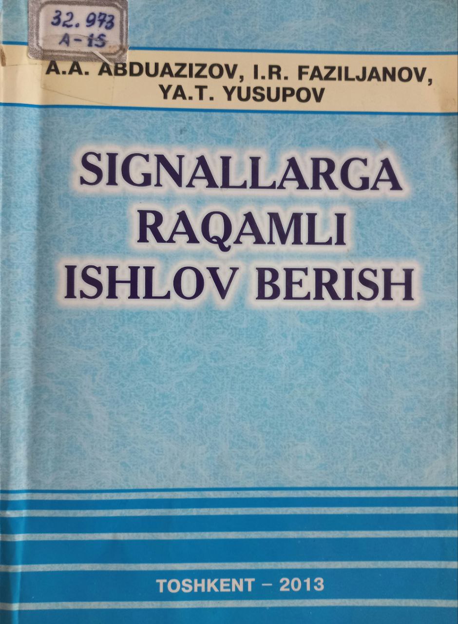 Signallarga raqamli ishlov berish