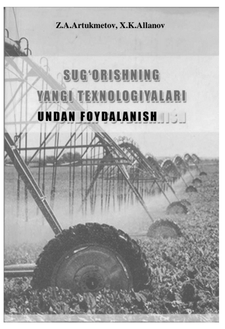 Sug'orishning yangi texnologiyalari va undan foydalanish