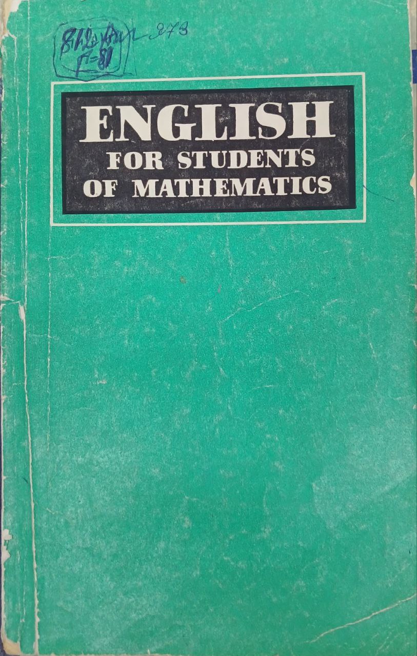 English for students of mathematics