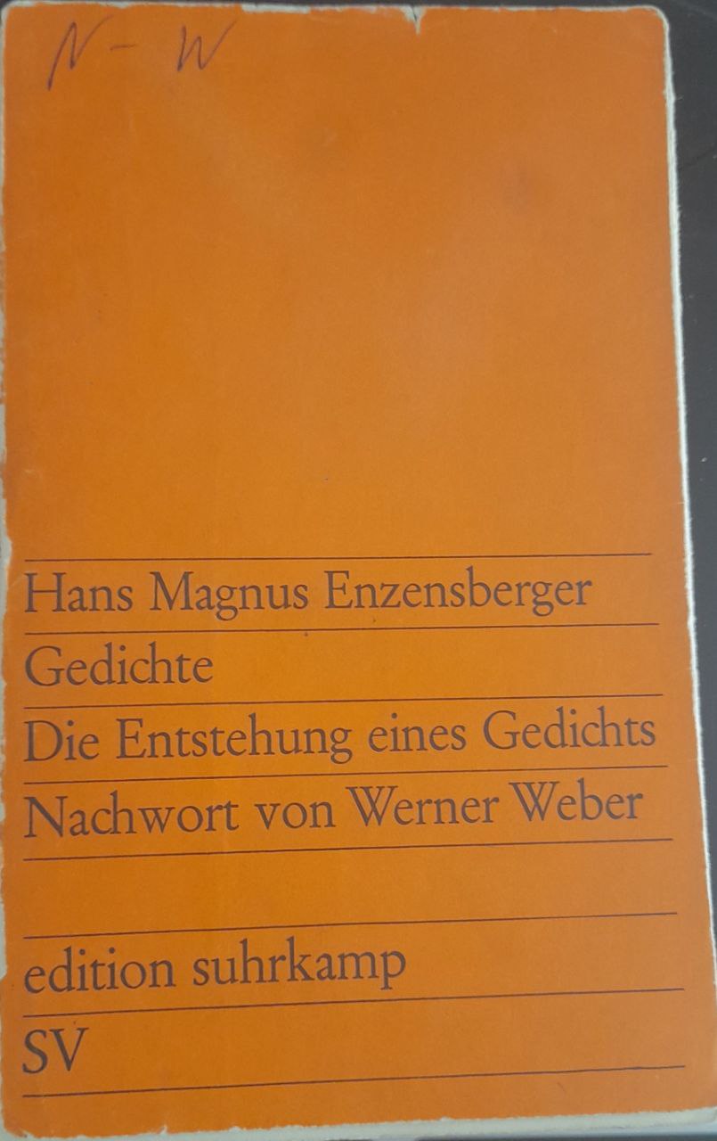 Die Entstehung eines Gedichts Nachwort von Werner Weber