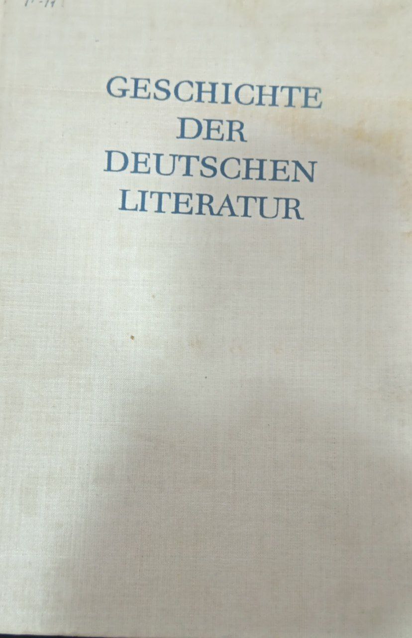 Geschichte Der Deutschen Literatur