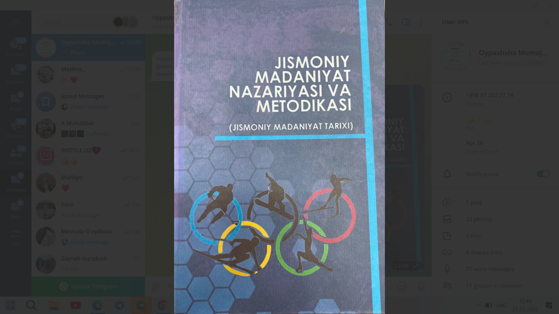 JISMONIY MADANIYAT NAZARIYASI VA METODIKASI