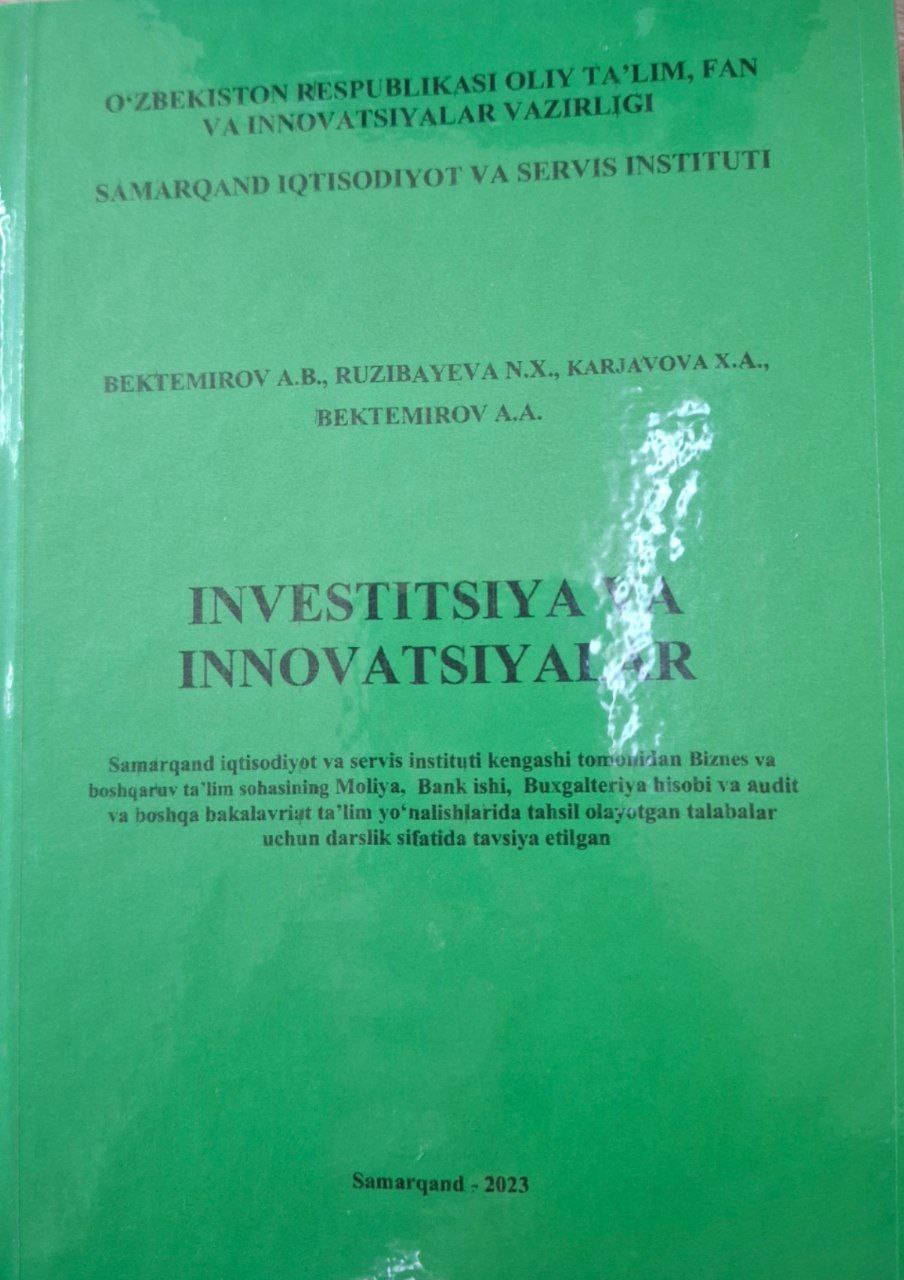 Investitsiya va innovatsiyalar