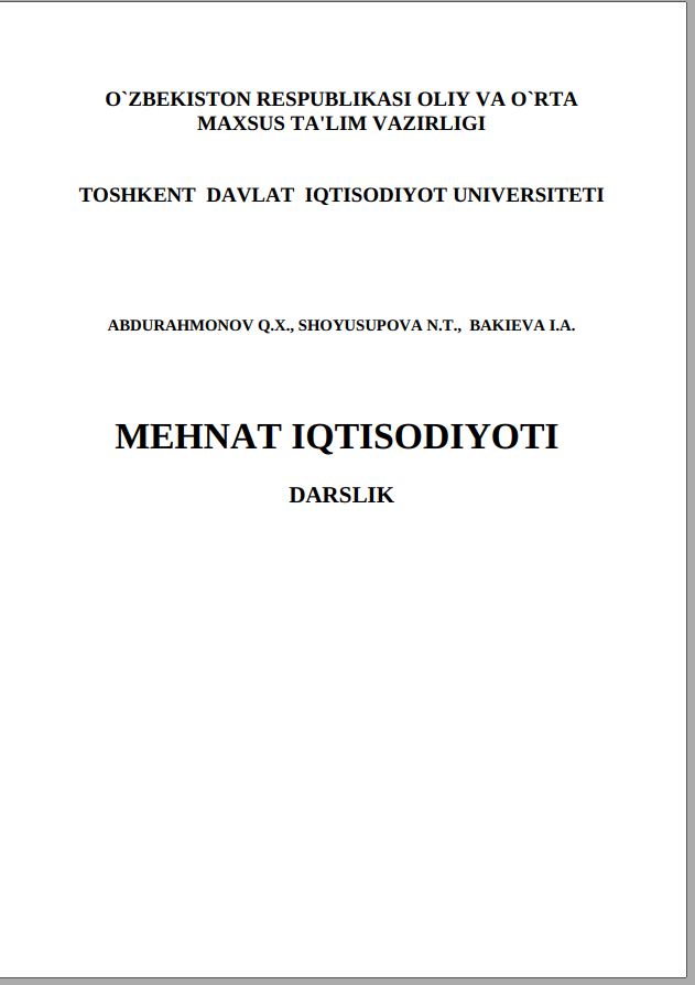 Mehnat iqtisodiyoti