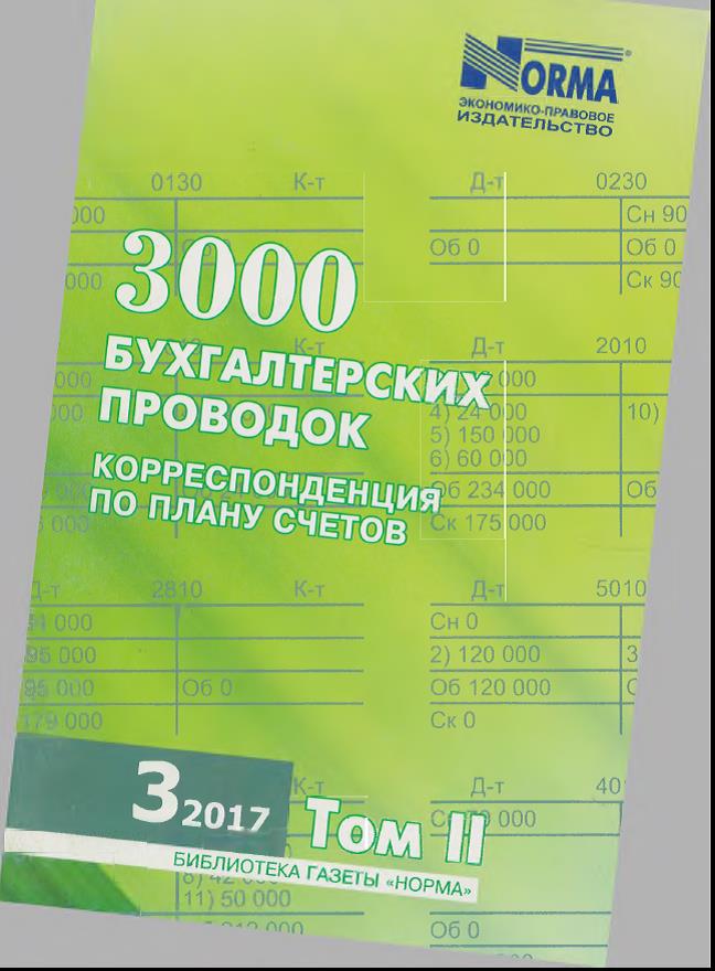 3000 бухгалтерских проводок. Корреспонденция по плану счетов. Том II.
