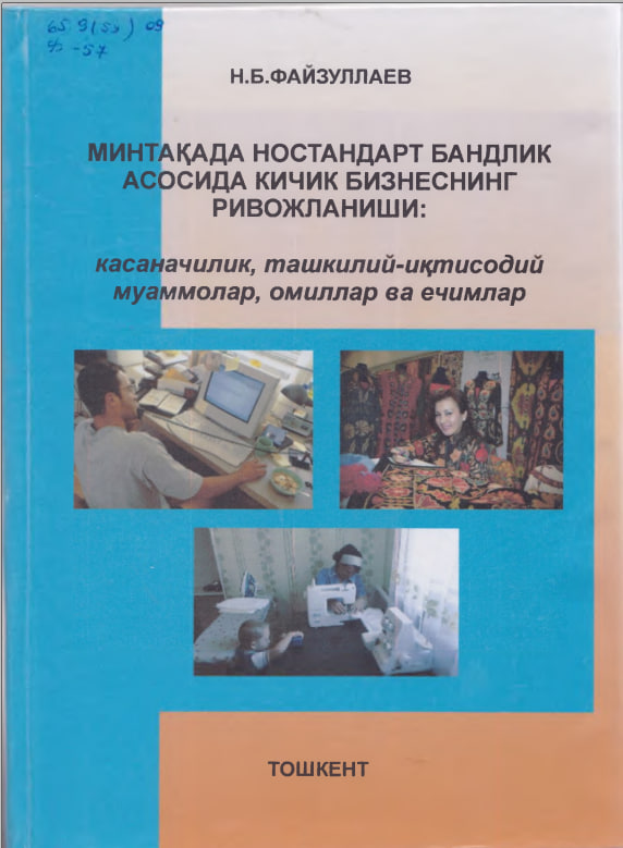 Минтақада ностандарт бандлик асосида кичик бизнеснинг ривожланиши: касаначилик, ташкилий-иқтисодий муаммолар, омиллар ва ечимлар