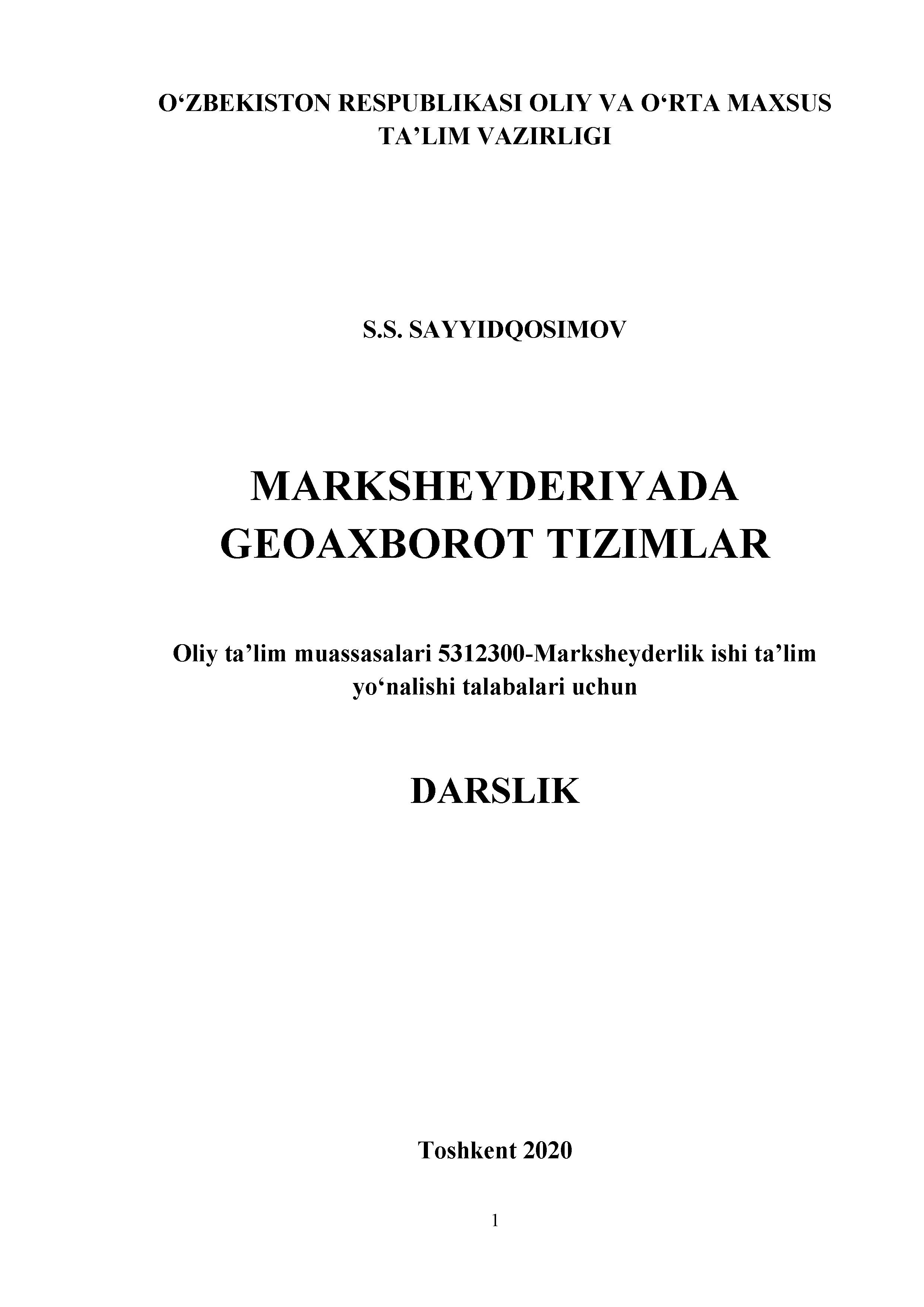 Marksheyderiyada geoaxborot tizimlari
