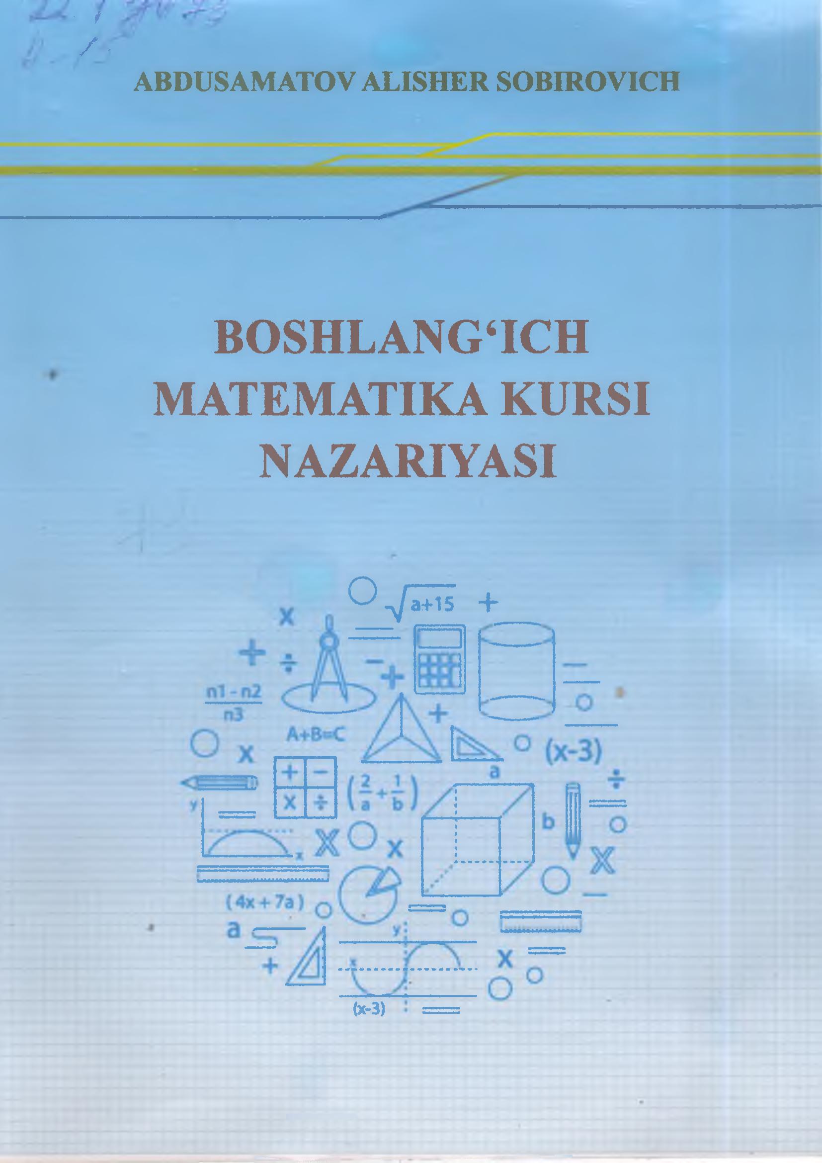 Boshlang'ich matematika kursi nazariyasi
