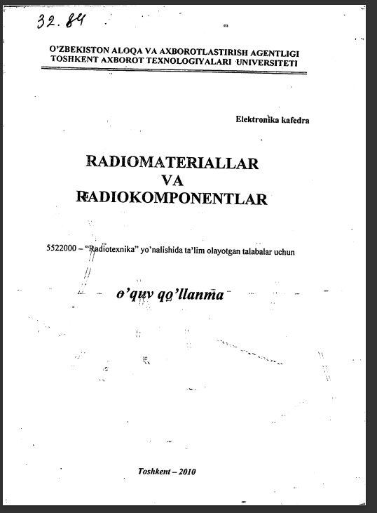 Radiomateriallar va Radiokomponenetlar