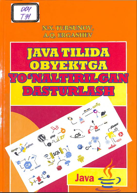Java tilida obyektga yo'naltirilgan dasturlash.
