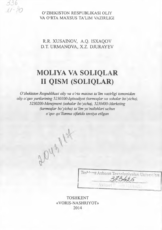 Moliya va soliqlar II qism (Soliqlar)