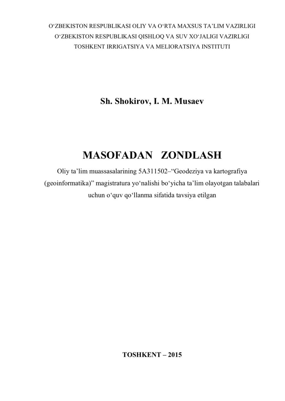 MASOFADAN ZONDLASH
