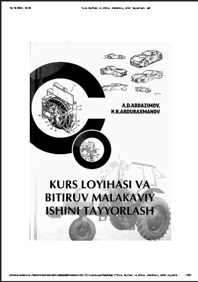 Kurs loyihasi va bitiruv malakaviy ishini tayyorlash