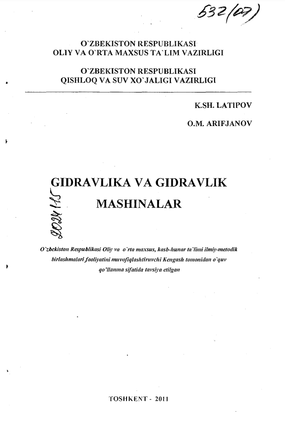 Gidravlika va gidravlik mashinalar