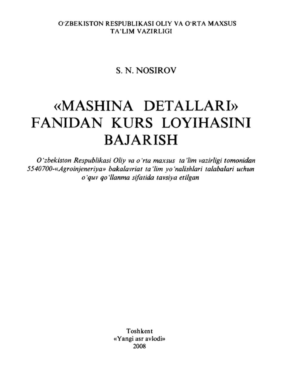 MASHINA DETALLARI