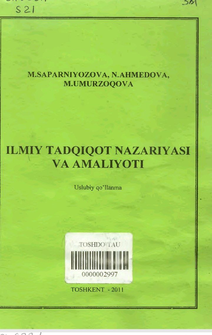 ILMIY TADQIQOT NAZARIYASI VA AMALIYOTI