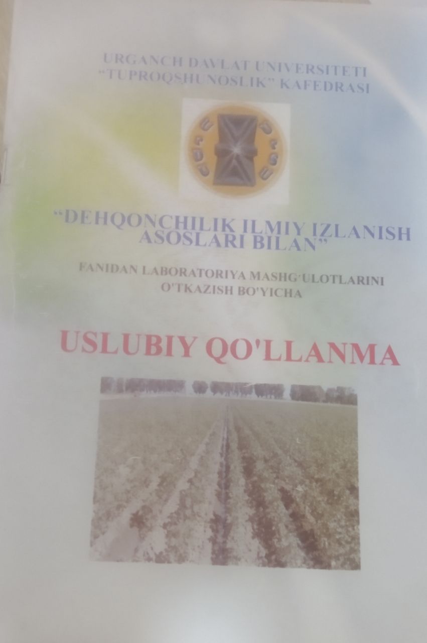 Dehqonchilik ilmiy izlanish asoslari bilan