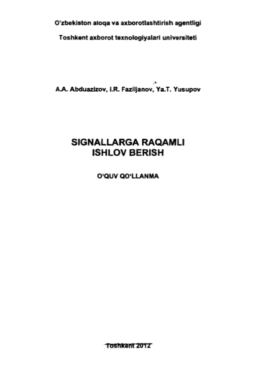 Signallarga raqamli ishlov berish