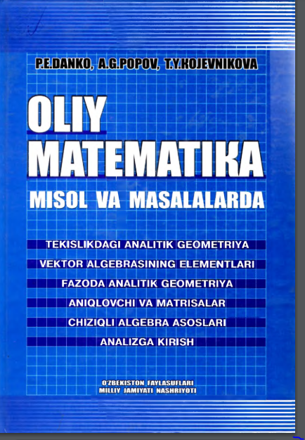 Oliy matematika misol va masalalarda