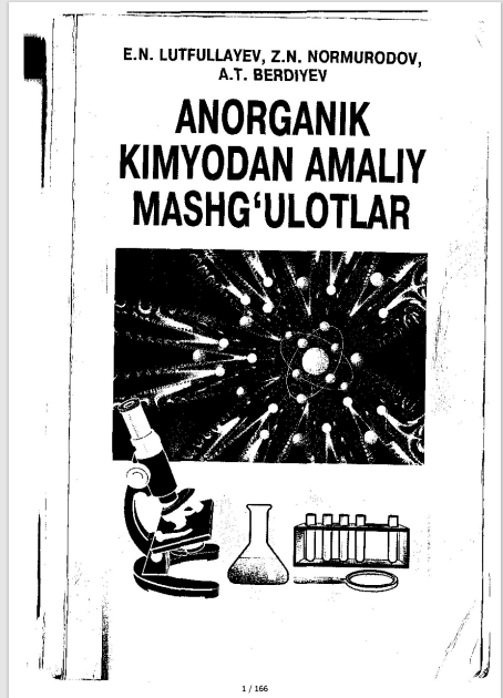 ANORGANIK KIMYODAN AMALIY MASHG'ULOTLAR