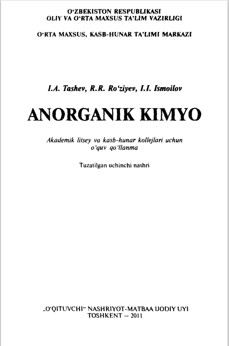 ANORGANIK KIMYO