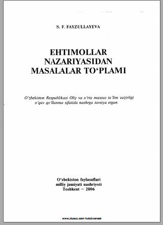 Ehtimollar nazariyasidan masalalar to'plami