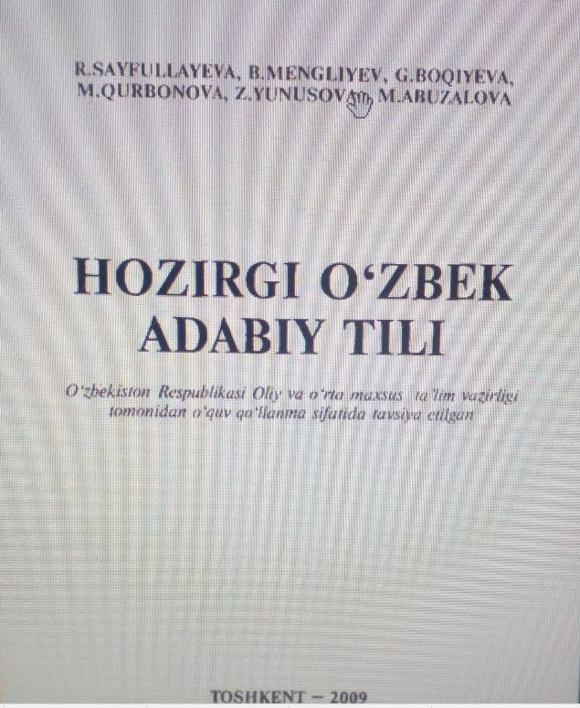 Hozirgi o`zbek adabiy tili