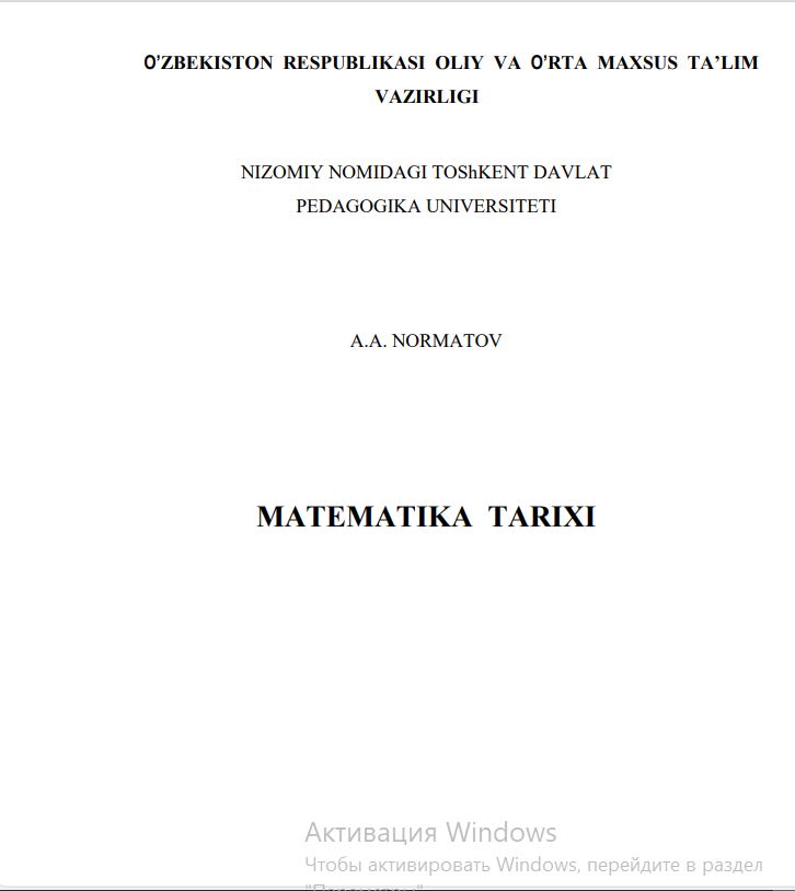 MATEMATIKA TARIXI