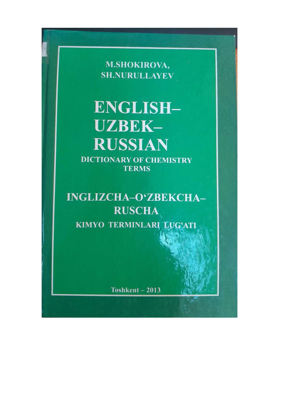 Inglizcha-o'zbekcha ruscha kimyo terminlari lug'ati