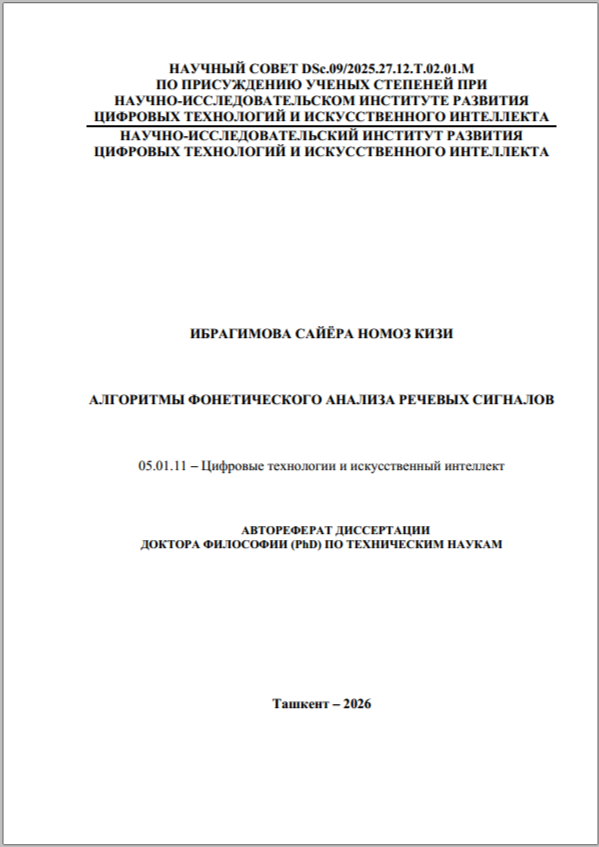 Nutq signallarini fonetik tahlil qilish algoritmlari