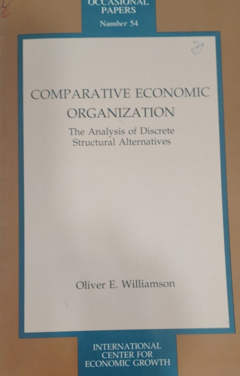 Compartive economic organization.