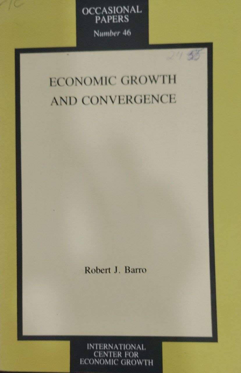 Economic growth and convergence.