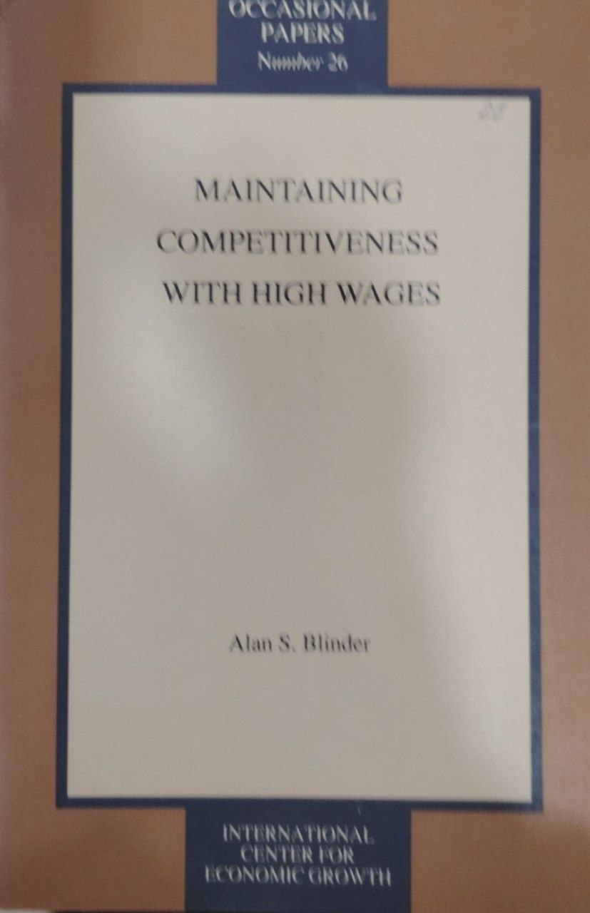 Maintaining competitiveness with high wages.