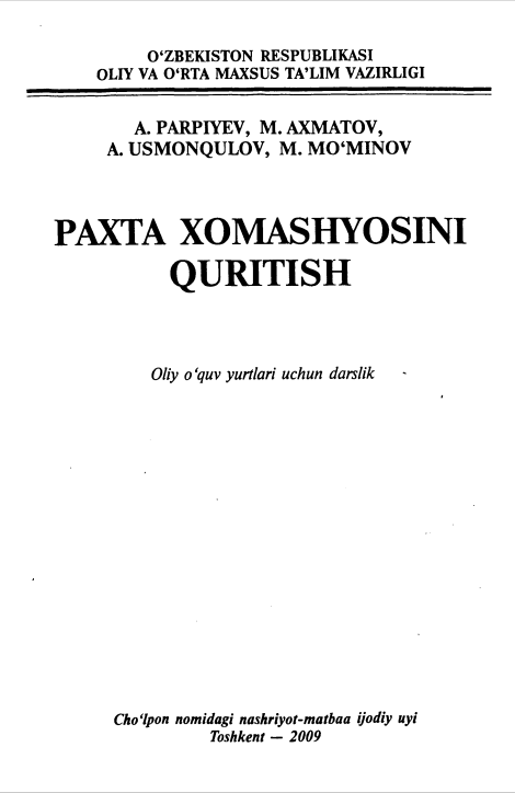 Paxta xom ashyosini quritish