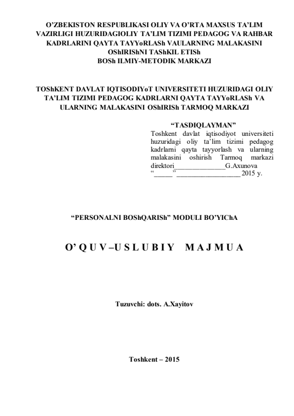 PERSONALNI BOSHQARISH