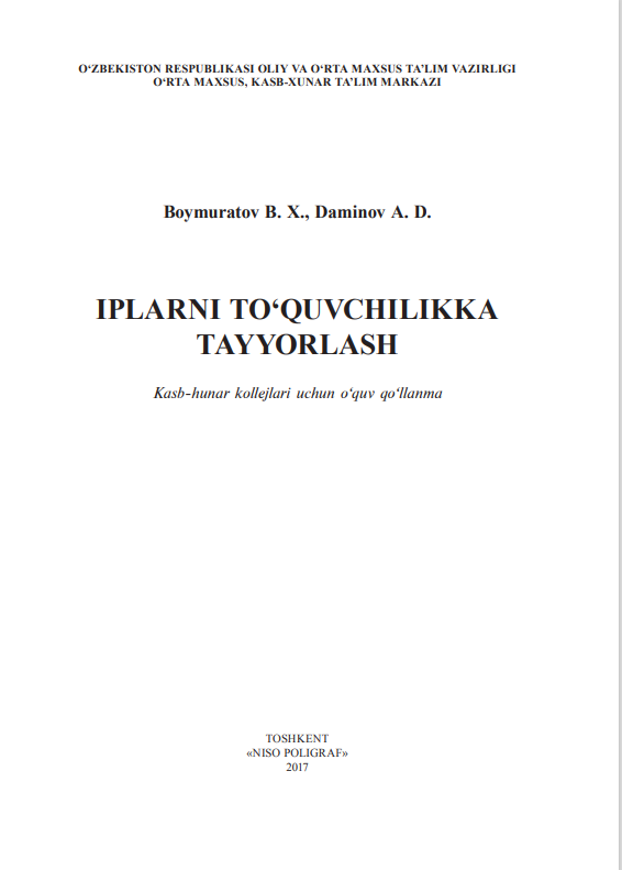 IPLARNI TO‘QUVCHILIKKA TAYYORLASH