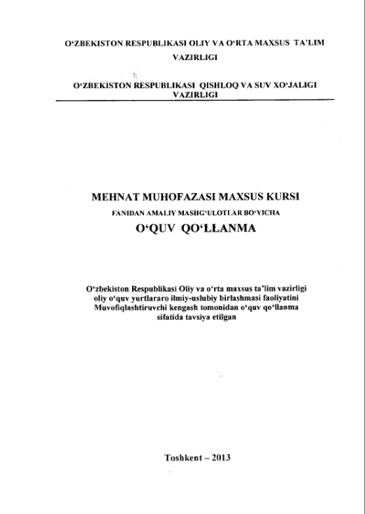 Mehnat muhofazasi maxsus kursi