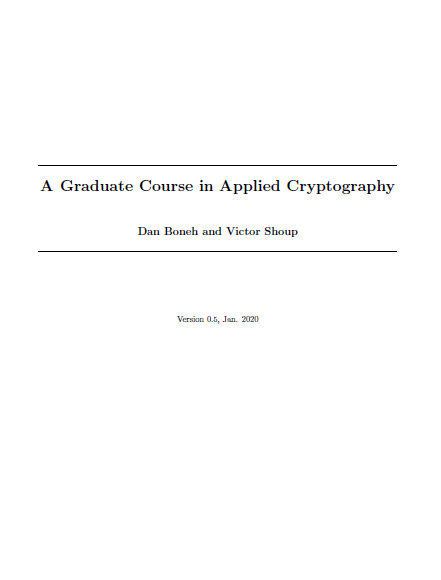 A Graduate Course in Applied Cryptography