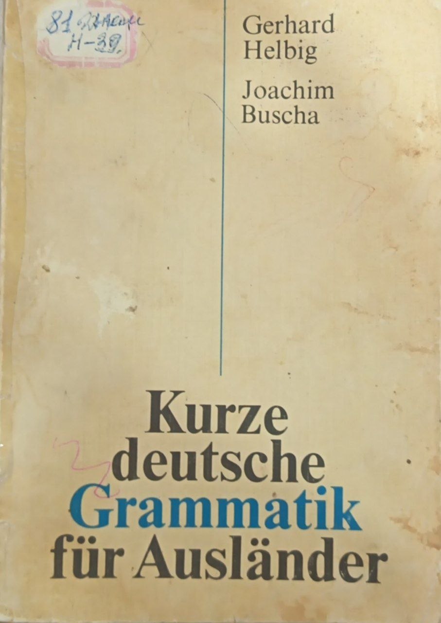 Kurze deutsche Grammatik für Ausländer