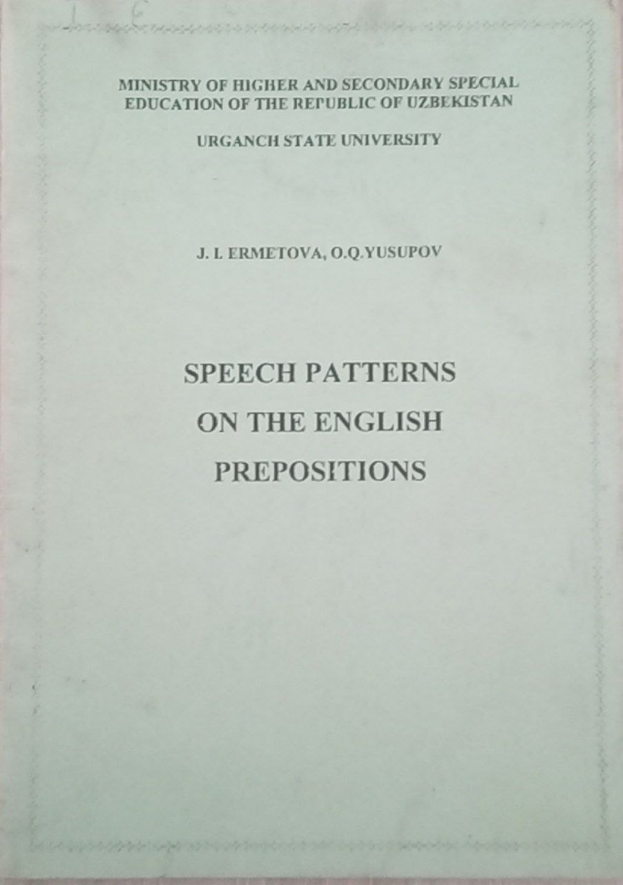 Speech Patterns on the English Prepositions