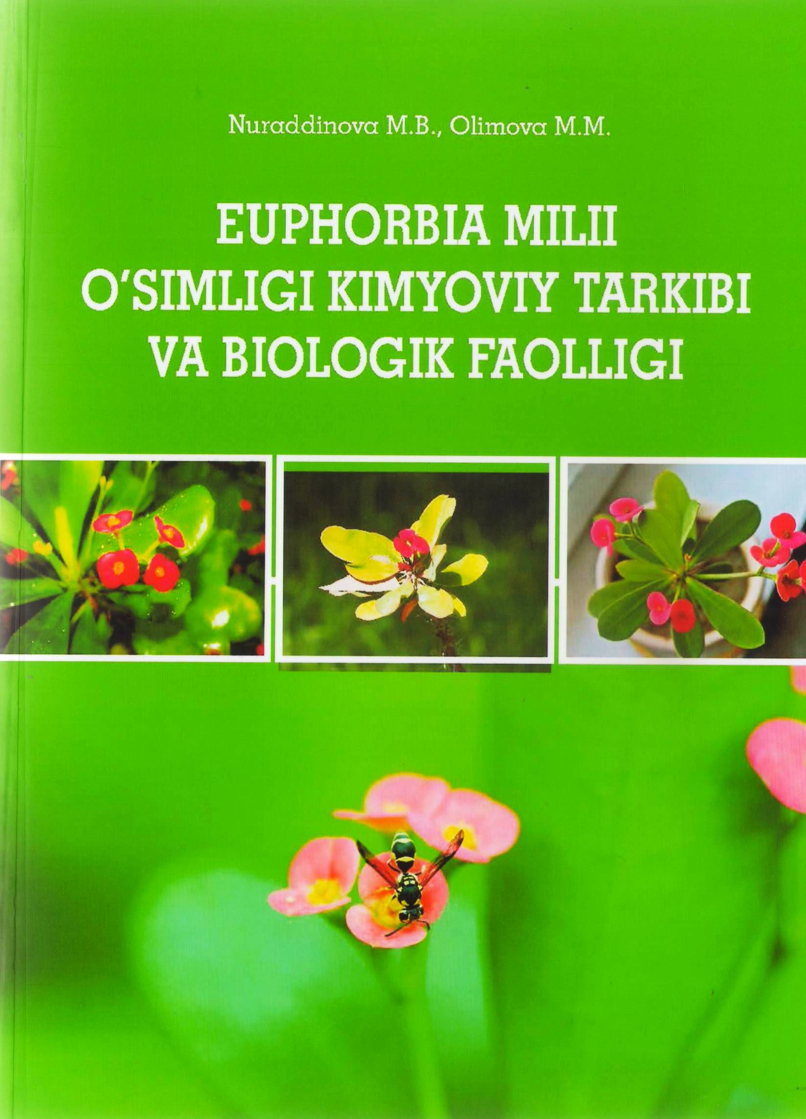 Euphorbia milii o`simligi kimyoviy tarkibi va biologik faolligi