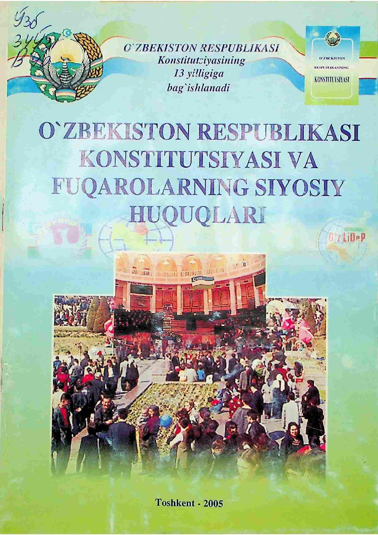 O`zbekiston respublikasi konstitutsiyasi va fuqarolarning siyosiy huquqlari