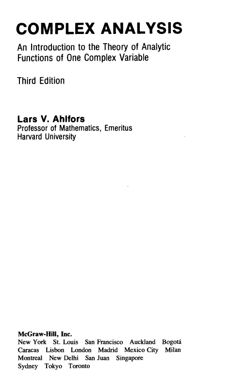 Complex analysis