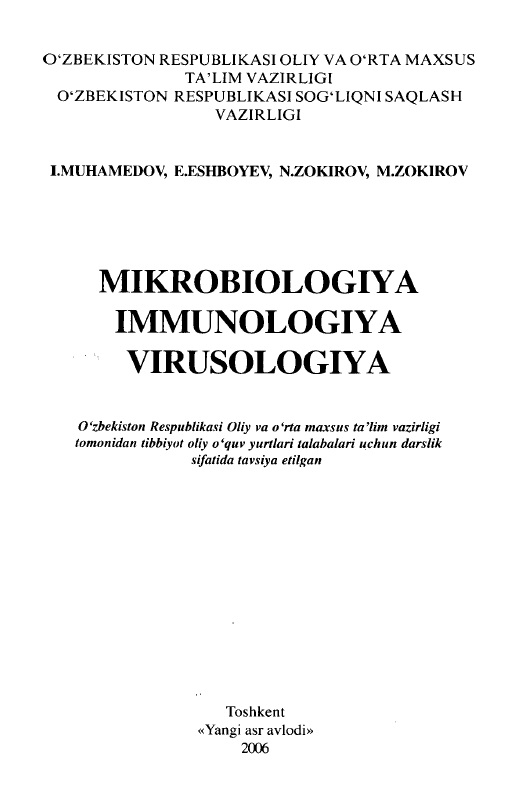 Mikrobiologiya immunologiya virusologiya