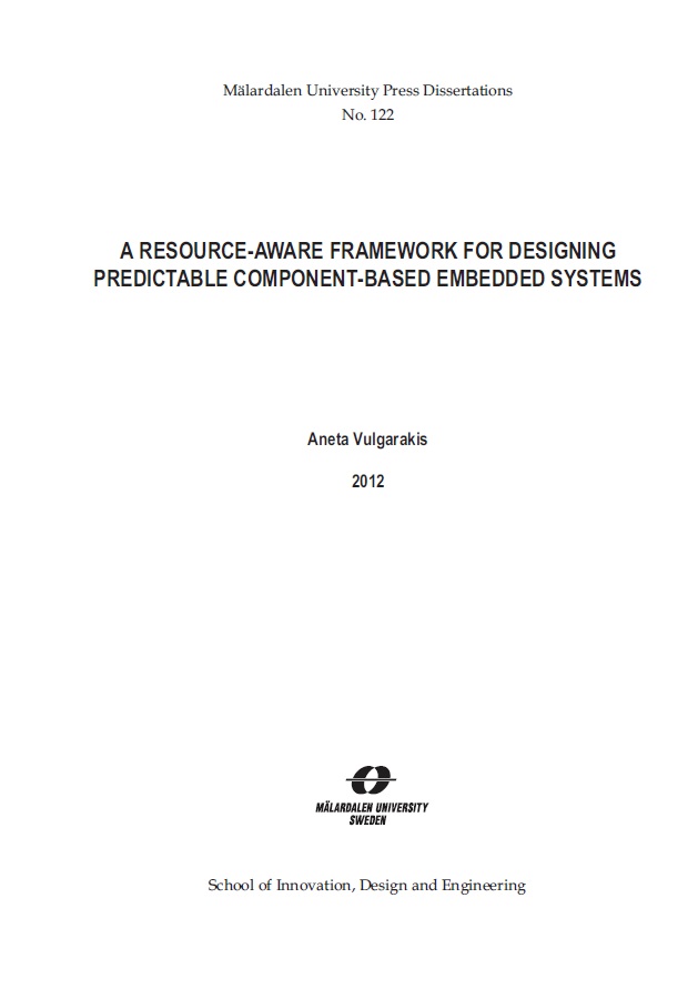 A Resource-Aware Framework for Designing Predictable Component-Based Embedded Systems