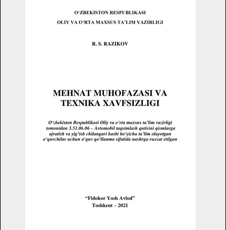 Mehnat muhofazasi va texnika xavfsizligi