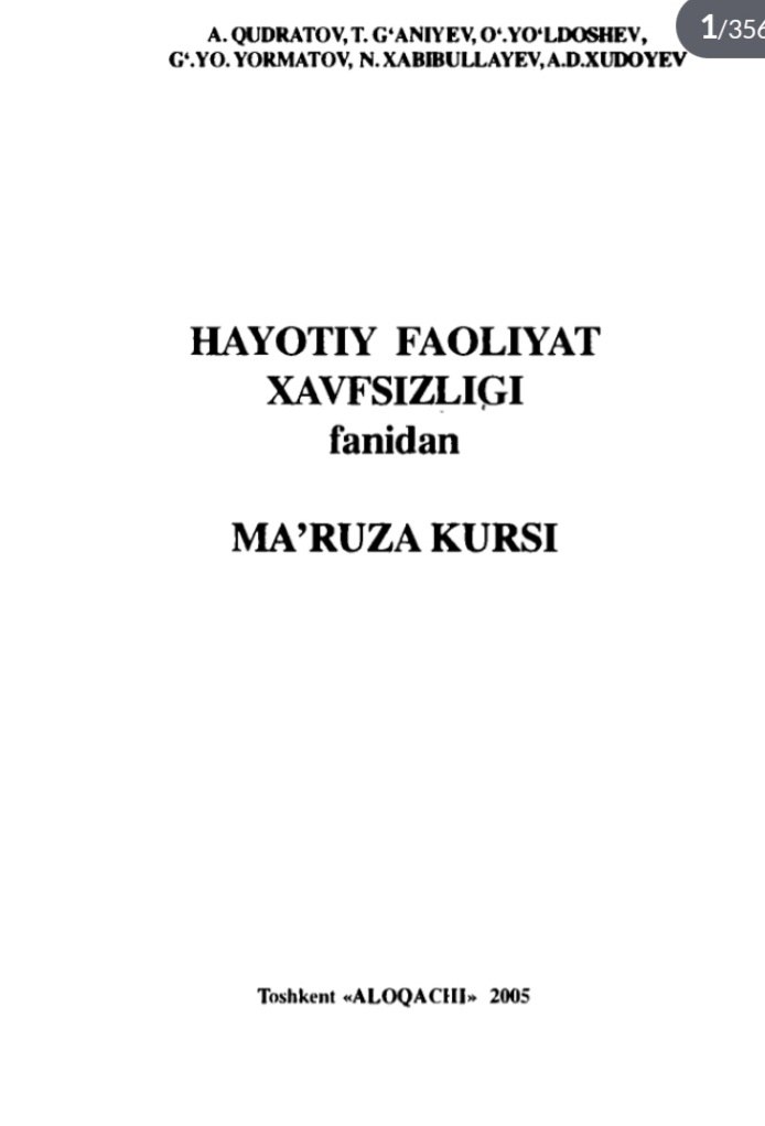 Hayot faoliyati xavfsizligi