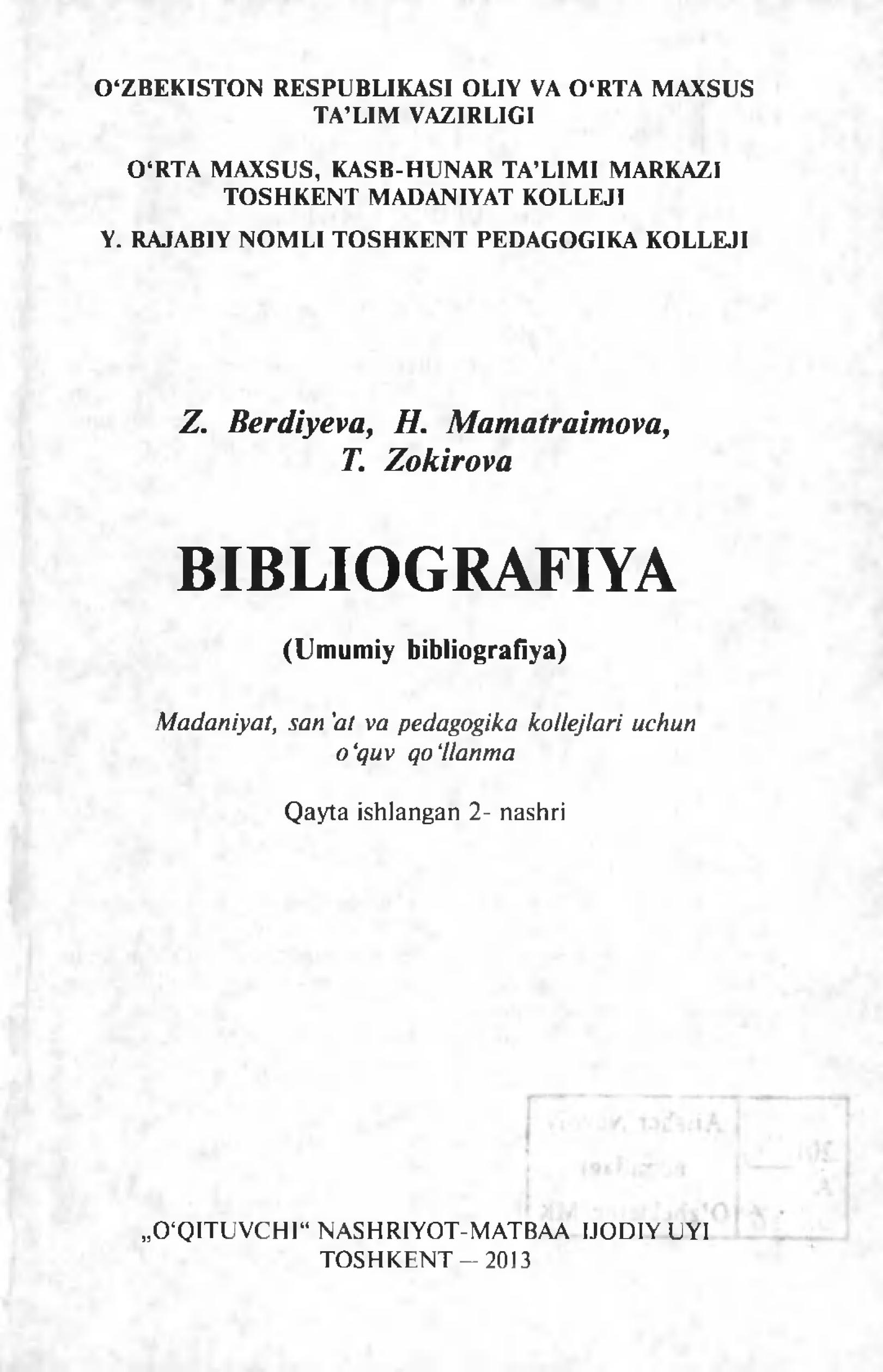 Bibliografiya